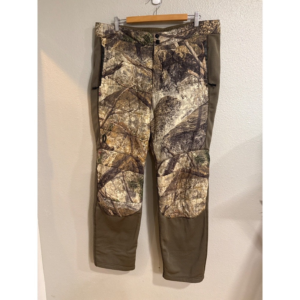 Cabela's Instinct Hunting Pants Mens 42 Brown Camo Polartec Lined Gorpcore
